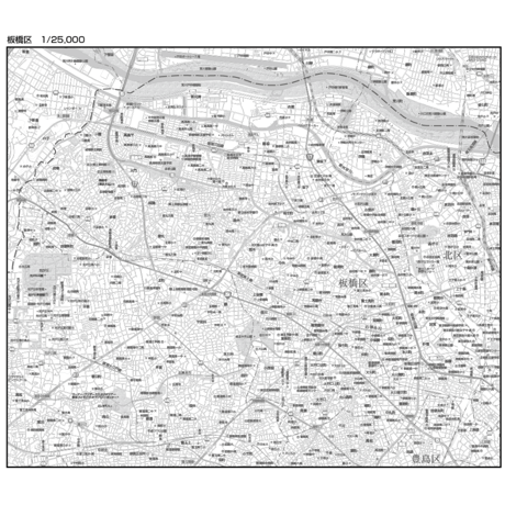 C東京板橋区1/25000白地図ダウンロード販売