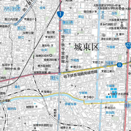 A大阪市城東区1／25,000地図タウンロード販売