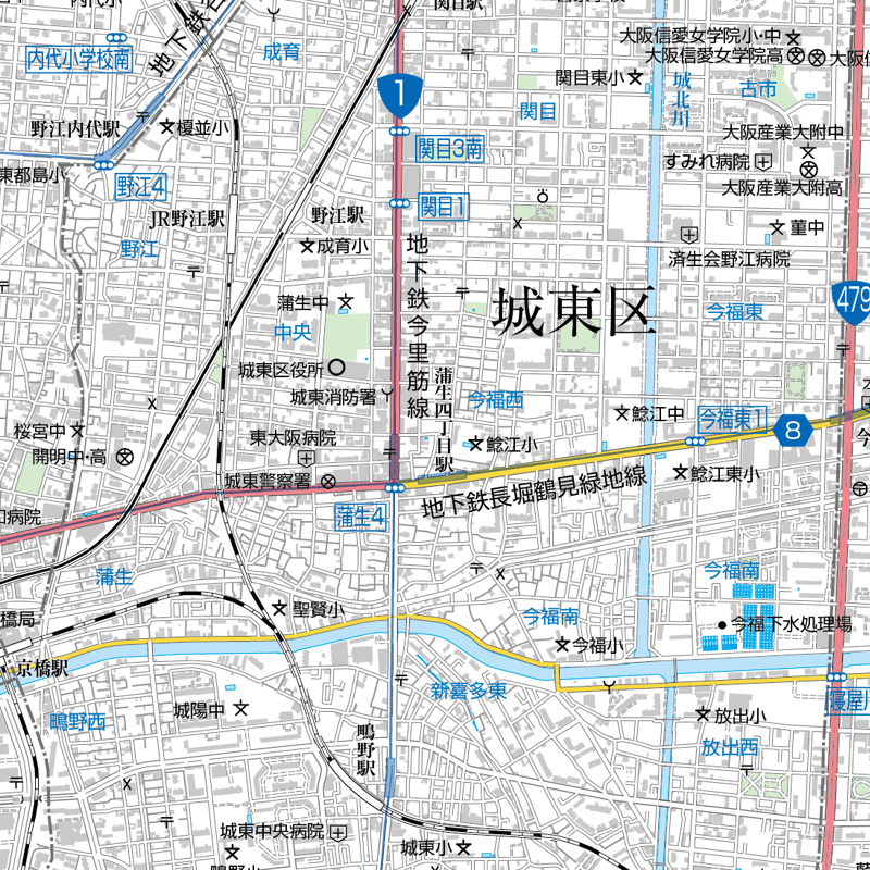 A大阪市城東区1／25,000地図タウンロード販売 | 地図素材