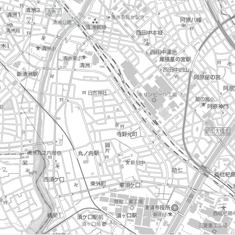 C清須市白地図 1／25,000PDF地図タウンロード販売