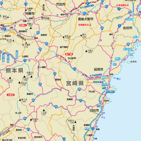 B地方別マップ　九州地方地図ダウンロード販売