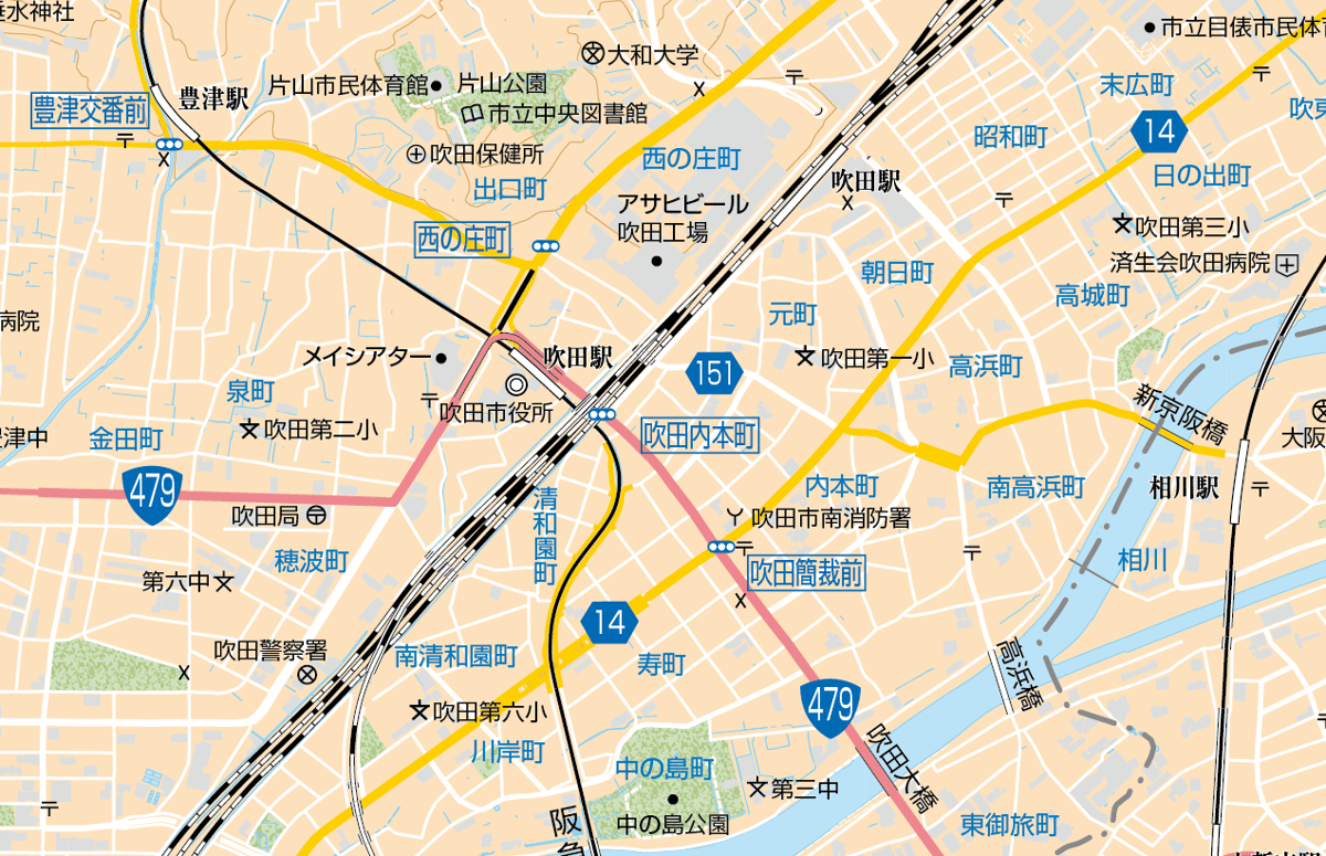 B吹田市1／25,000地図タウンロード販売 | 地図素材