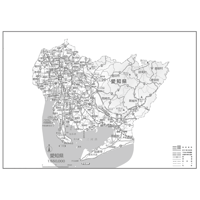県別マップ　C県境カット愛知県白地図ダウンロード販売