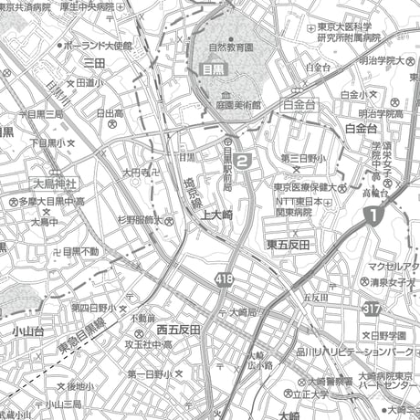 C東京品川区1/25000白地図ダウンロード販売