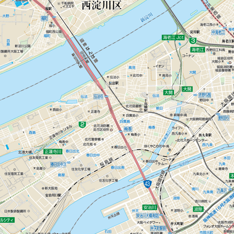 B大阪市此花区1／25,000地図タウンロード販売