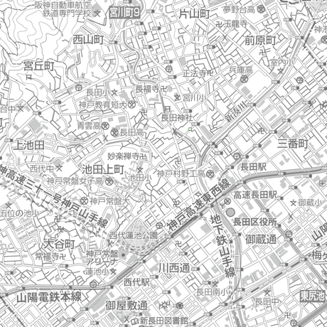 C神戸市長田区1/25000白地図タウンロード販売