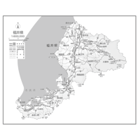 県別マップ　C県境カット福井県白地図ダウンロード販売