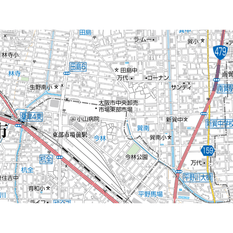 A大阪市生野区1／25,000地図タウンロード販売