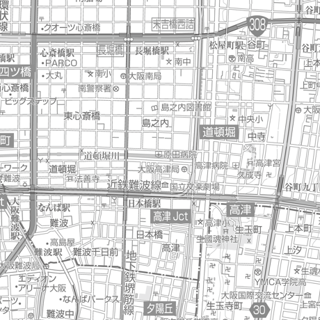 C大阪市中央区1／25,000白地図タウンロード販売