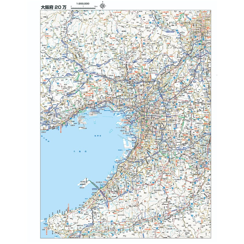 Aタイプ大阪府詳細地図1/200000 ダウンロード販売 | 地図素材