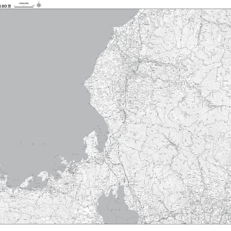 Cタイプ福井県詳細1/200000白地図タウンロード販売