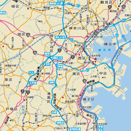 Bタイプ神奈川県詳細地図1/200000 ダウンロード販売