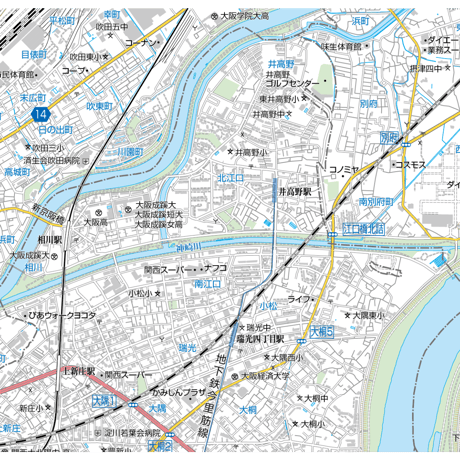 A大阪市東淀川区1／25,000地図タウンロード販売