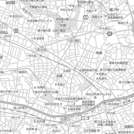 C東京杉並区1/25000白地図タウンロード販売