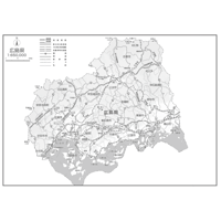 県別マップ　C県境カット広島県白地図ダウンロード販売