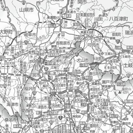 県別マップ　C岐阜県白地図ダウンロード販売