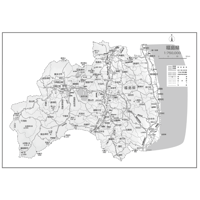 県別マップ　C県境カット福島県白地図ダウンロード販売