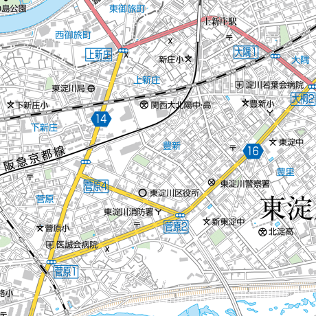 A大阪市東淀川区1／25,000地図タウンロード販売