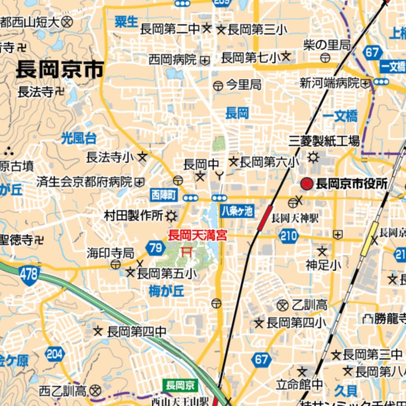 B京都府長岡京市 1／50,000地図タウンロード販売 | 地図素材