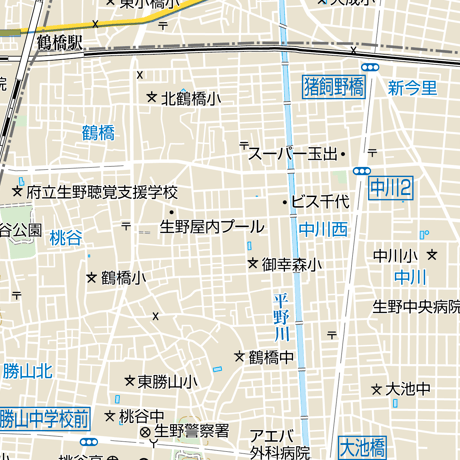 B大阪市生野区1／25,000地図タウンロード販売
