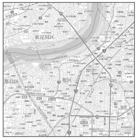 C大阪市旭区1／25,000白地図タウンロード販売