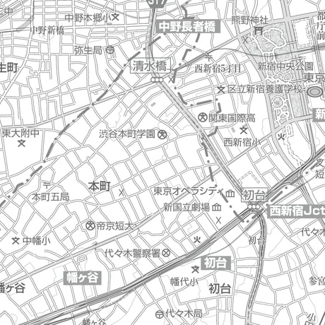 C東京都渋谷区1/25000白地図ダウンロード販売