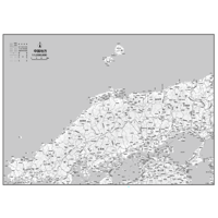 C地方別マップ　中国地方白地図ダウンロード販売