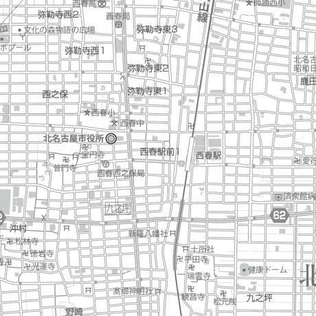 C北名古屋市1/25000白地図タウンロード販売