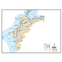 県別マップ　B県境カット愛媛県地図ダウンロード販売