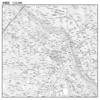 C川崎市中原区1/25000白地図ダウンロード販売