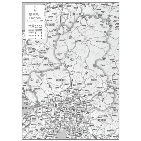 県別マップ　C岐阜県白地図ダウンロード販売