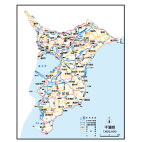 県別マップ　A県境カット千葉県地図ダウンロード販売
