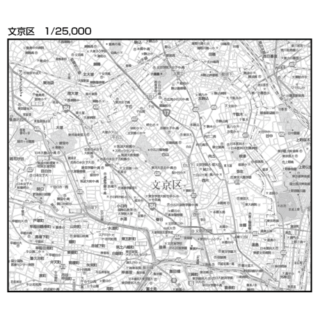 C東京文京区1/25000白地図ダウンロード販売