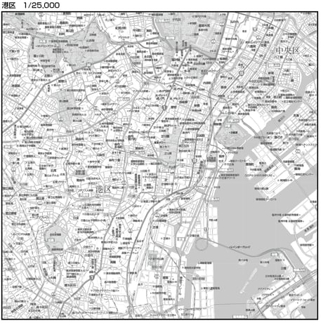 C東京都港区1/25000白地図ダウンロード販売