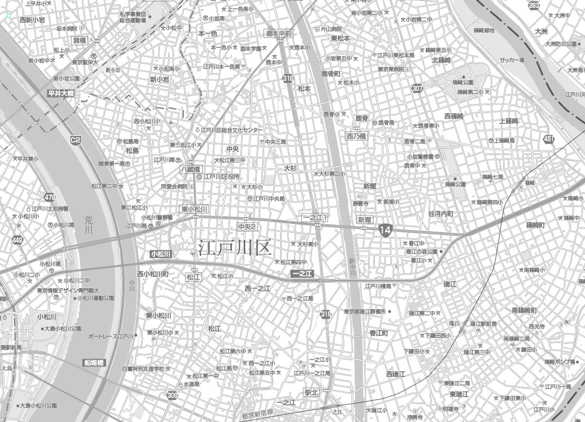 C東京23区全図1／25,000白地図ダウンロード販売 | 地図素材