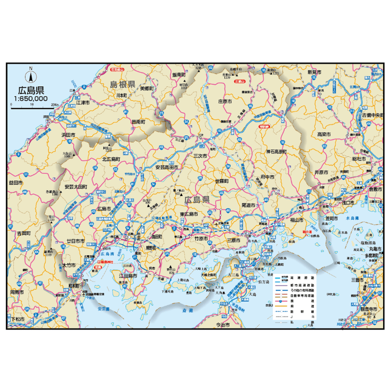 県別マップ B広島県地図ダウンロード販売 | 地図素材