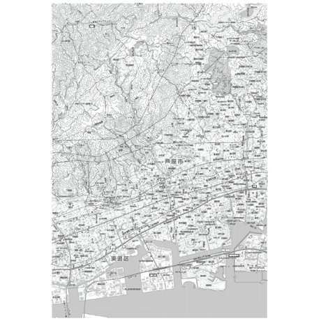 C芦屋市白地図1/25000PDFタウンロード販売