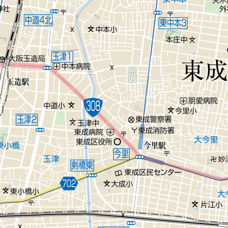 B大阪市東住吉区1／25,000地図タウンロード販売