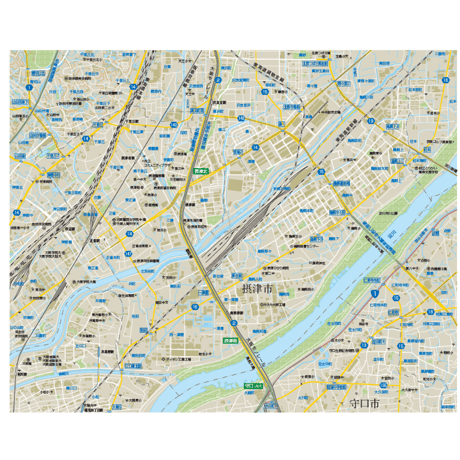 B摂津市1/25000PDF地図タウンロード販売