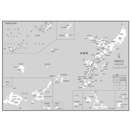 C地方別マップ　沖縄地方白地図ダウンロード販売