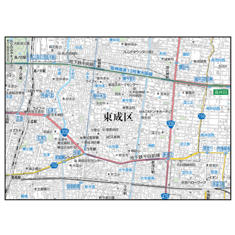 A大阪市東成区1／25,000地図タウンロード販売