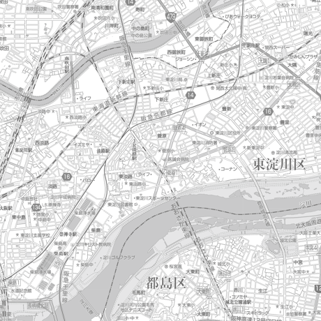 C大阪市東淀川区1／25,000白地図タウンロード販売