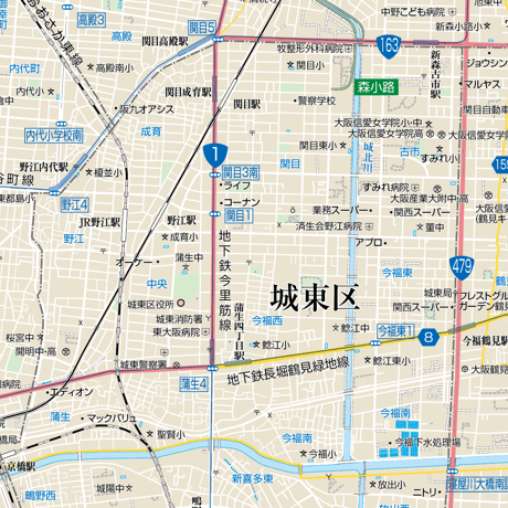B大阪市城東区1／25,000地図タウンロード販売