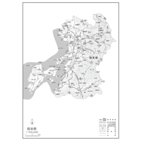 県別マップ　C県境カット熊本県白地図ダウンロード販売