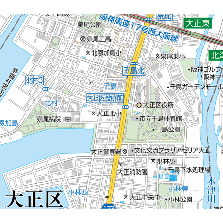 A大阪市大正区1／25,000地図タウンロード販売