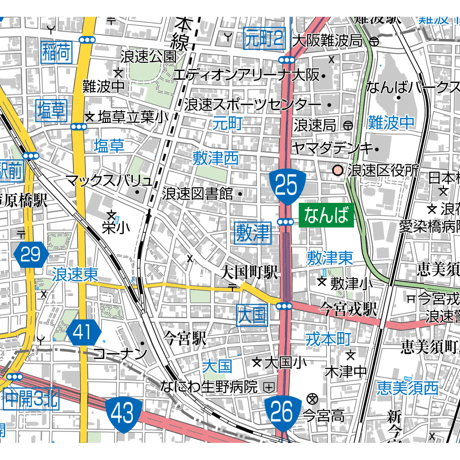 A大阪市浪速区1／25,000地図タウンロード販売