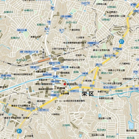 B横浜市栄区1/25000地図タウンロード販売