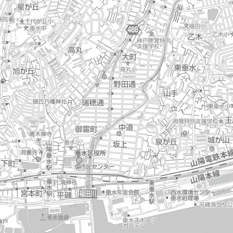 C神戸市垂水区1/25000白地図タウンロード販売