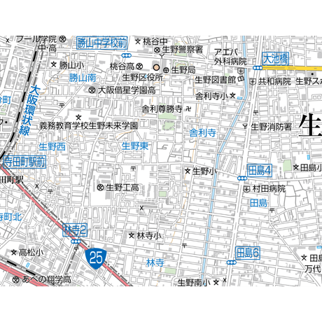 A大阪市生野区1／25,000地図タウンロード販売