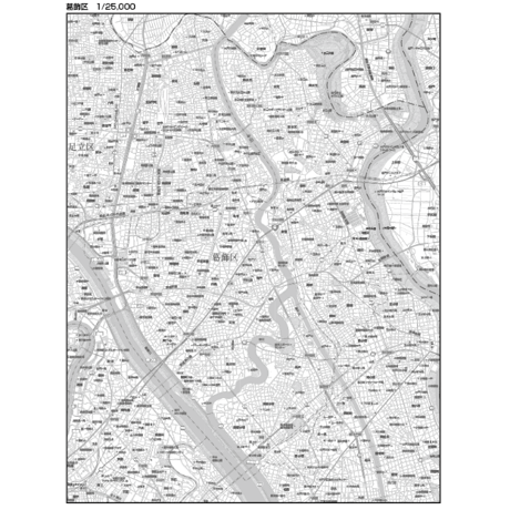 C東京都葛飾区1/25000白地図ダウンロード販売